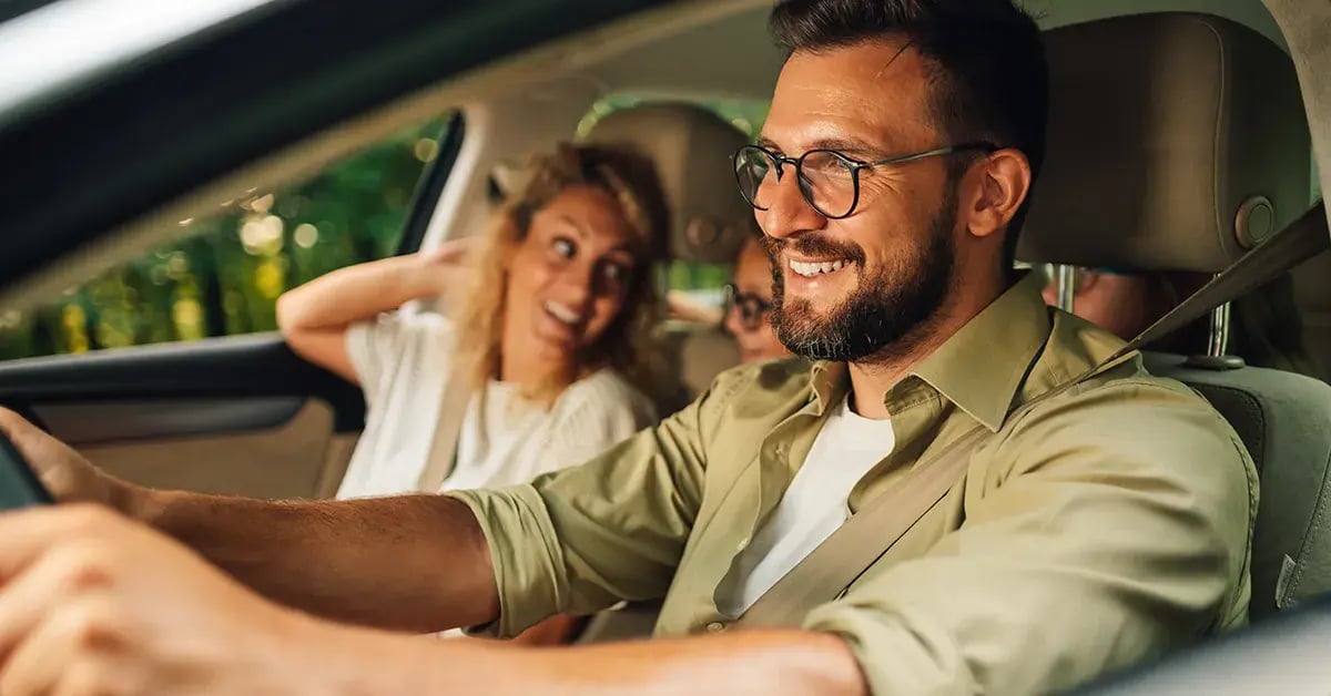 Family in car