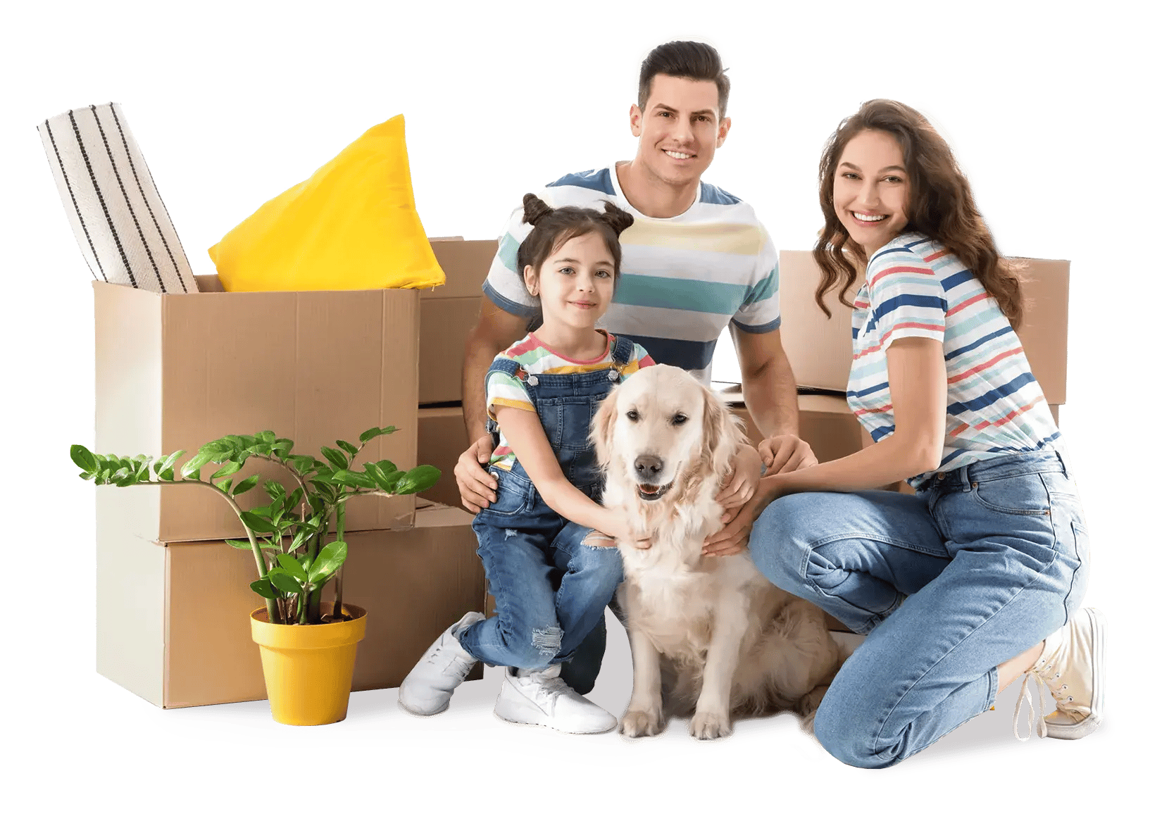 Family moving with home insurance